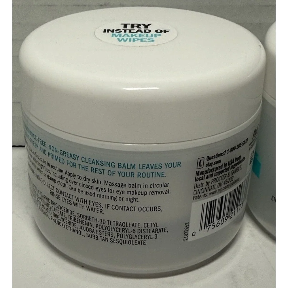 2 New Olay Gentle Cleansing Balm Removes Makeup, Sunscreen & Oil 3.4oz